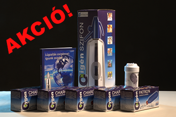 Hidrogénes víz készítő berendezés + Oxigénszifon + 5 doboz (120db) oxigénpatron + zuhanyszűrővel